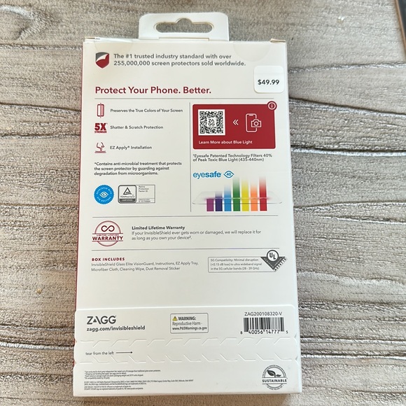 Zagg invisible shield glass screen protector - Picture 2 of 5